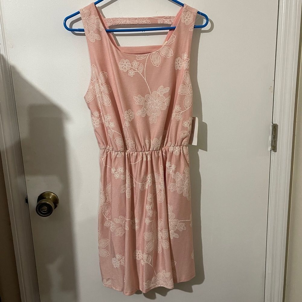 Bo Bel Pink Embroidered Cinch Waist Dress size L